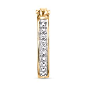 Simulated Diamond 0.10 ctw Charm in 18K Yellow Gold Over Sterling Silver NWT